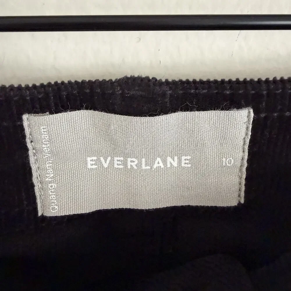 Everlane The Corduroy Wide-Leg Pant Black Size 10 High Rise Minimalist Modern